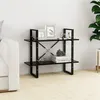Image de vidaXL Bibliothèque à 2 niveaux Noir 80x30x70 cm bois d'ingénierie806448
