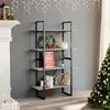 Image de vidaXL Bibliothèque à 4 niveaux gris béton 80x30x140cm bois ingénierie806461
