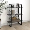 Image de vidaXL Bibliothèque à 3 niveaux Gris 80x30x105 cm Bois de pin massif
