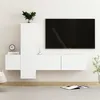 Image de vidaXL Ensemble de meubles TV 3 pcs Blanc Bois d'ingénierie