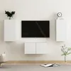 Image de vidaXL Ensemble de meubles TV 3 pcs Blanc Bois d'ingénierie3078657