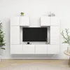 Image de Vidaxl Ensemble De Meuble Tv 6 Pcs Blanc AgglomÃ©rÃ©