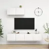 Image de vidaXL Meubles TV 3 pcs Blanc Bois d'ingénierie
