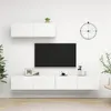 Image de vidaXL Meubles TV 3 pcs Blanc Bois d'ingénierie