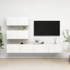Image de vidaXL Vidaxl Ensemble De Meubles Tv 4 Pcs Blanc Bois D'ingénierie