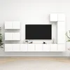 Image de vidaXL Vidaxl Ensemble De Meuble Tv 8 Pcs Blanc Aggloméré