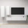 Image de vidaXL Ensemble de meuble TV 4 pcs Blanc Bois d'ingénierie3078733