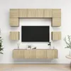 Image de vidaXL Ensemble de meuble TV 8 pcs Chêne sonoma Bois d'ingénierie3079006