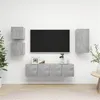 Image de vidaXL Ensemble de meubles TV 5 pcs Gris béton Bois d'ingénierie