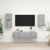 Image de vidaXL Ensemble de meubles TV 5 pcs Gris bÃ©ton Bois d'ingÃ©nierie