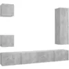 Image de vidaXL Ensemble de meuble TV 5 pcs Gris bÃ©ton AgglomÃ©rÃ©