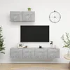 Image de vidaXL Meubles TV 3 pcs Gris bÃ©ton Bois d'ingÃ©nierie
