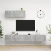 Image de vidaXL Meubles TV 3 pcs Gris béton Bois d'ingénierie