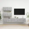 Image de vidaXL Ensemble de meubles TV 4 pcs Gris béton Bois d'ingénierie3079131