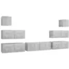Image de vidaXL Ensemble de meuble TV 7 pcs Gris bÃ©ton AgglomÃ©rÃ©
