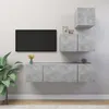 Image de vidaXL Ensemble de meubles TV 4 pcs Gris béton Bois d'ingénierie3079154