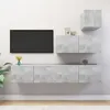 Image de vidaXL Ensemble de meubles TV 4 pcs Gris béton Bois d'ingénierie3079156