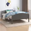 Image de vidaXL Cadre de lit sans matelas gris foncé pin massif 120x200 cm