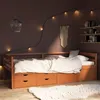 Image de vidaXL Cadre de lit avec rangement sans matelas marron miel 90x200 cm322058
