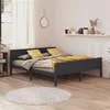 Image de vidaXL Cadre de lit Gris Bois de pin massif 200x200 cm