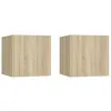 Image de vidaXL Tables de chevet 2pcs Chêne sonoma 30,5x30x30cm Bois ingénierie3079716