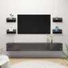Image de vidaXL Étagères murales 4 pcs Gris brillant 40x11,5x18 cm