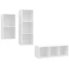 Image de vidaXL Ensemble de meuble TV 3 pcs Blanc Aggloméré