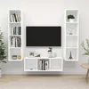 Image de vidaXL Ensemble de meuble TV 3 pcs Blanc Aggloméré