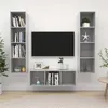 Image de vidaXL Ensemble de meuble TV 3 pcs Gris béton Aggloméré