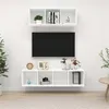 Image de vidaXL Ensemble de meuble TV 2 pcs Blanc Aggloméré
