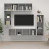 Image de vidaXL Ensemble de meubles TV 4 pcs Gris béton Bois d'ingénierie