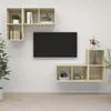 Image de vidaXL Meubles TV muraux 4 pcs Chêne sonoma Aggloméré