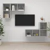 Image de vidaXL Meubles TV muraux 4 pcs Gris béton Bois d'ingénierie
