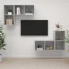 Image de vidaXL Meubles TV muraux 4 pcs Gris bÃ©ton AgglomÃ©rÃ©