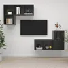 Image de vidaXL Meubles TV muraux 4 pcs Gris brillant Bois d'ingénierie3079843