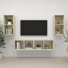 Image de vidaXL Meubles TV muraux 4 pcs Chêne sonoma Aggloméré