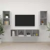 Image de vidaXL Meubles TV muraux 4 pcs Gris béton Bois d'ingénierie