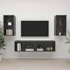 Image de vidaXL Meubles TV muraux 4 pcs Gris brillant Bois d'ingénierie3079879