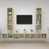 Image de vidaXL Vidaxl Meubles Tv Muraux 4 Pcs Chêne Sonoma Bois D'ingénierie