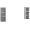 Image de vidaXL Vidaxl Meubles Tv 2 Pcs Gris Béton 107x35x37 Cm Aggloméré