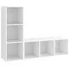 Image de vidaXL Meubles TV 2 pcs Blanc 107x35x37 cm Aggloméré