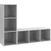 Image de vidaXL Meubles TV 2 pcs Gris béton 107x35x37 cm Aggloméré