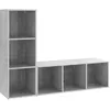 Image de vidaXL Vidaxl Meubles Tv 2 Pcs Gris Béton 107x35x37 Cm Aggloméré