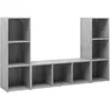 Image de vidaXL Vidaxl Meubles Tv 3 Pcs Gris Béton 107x35x37 Cm Aggloméré