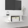 Image de vidaXL Meuble TV mural Blanc 103x30x26,5 cm