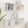 Image de vidaXL Étagères cube murales 2 pcs blanc 100x15x30cm bois d'ingénierie807079