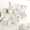 Image de vidaXL Étagères cube murales 4 pcs Blanc 100x15x30cm bois d'ingénierie807080