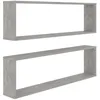 Image de vidaXL Vidaxl Etagères Cube Murales 2 Pcs Gris Béton 100x15x30 Cm Aggloméré
