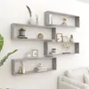 Image de vidaXL Étagères cube murales 4 pcs gris béton bois d'ingénierie807092