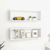 Image de vidaXL Étagères cube murales 2pcs Blanc 80x15x26,5cm bois d'ingénierie